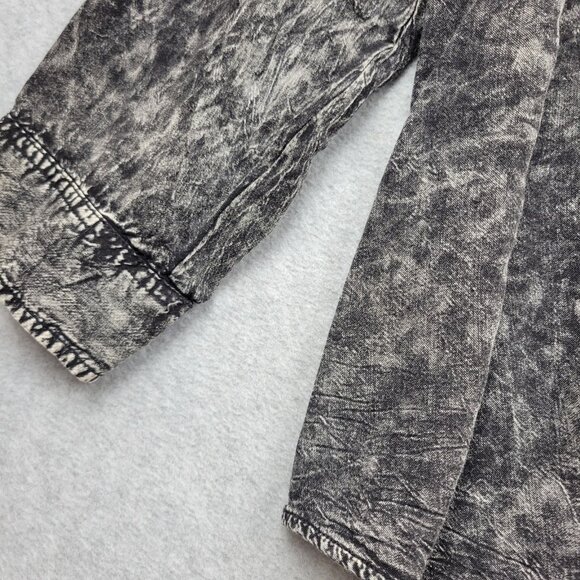 Torrid Shirt Womens Size 4 Black Acid Washed Rayon Bleached Button Down - Picture 2 of 11